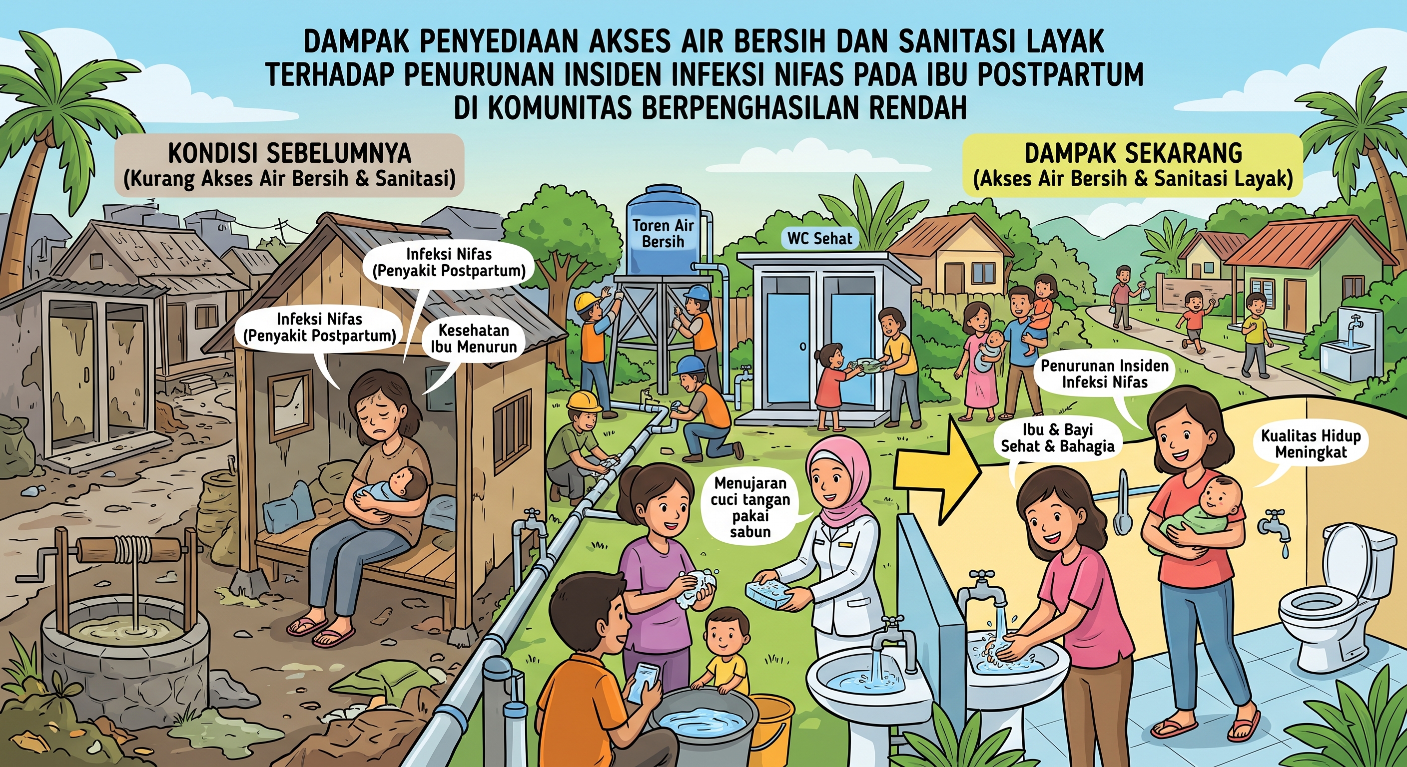 Dampak Penyediaan Akses Air Bersih dan Sanitasi Layak Terhadap Penurunan Insiden Infeksi Nifas pada Ibu Postpartum di Komunitas Berpenghasilan Rendah